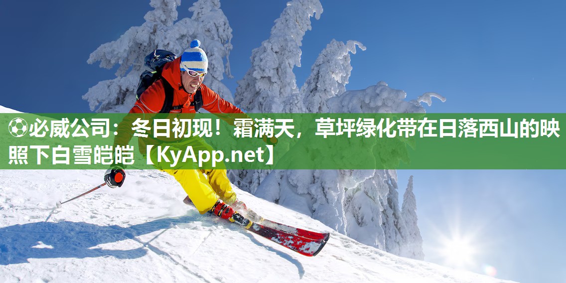 冬日初現！霜滿天，草坪綠化帶在日落西山的映照下白雪皚皚